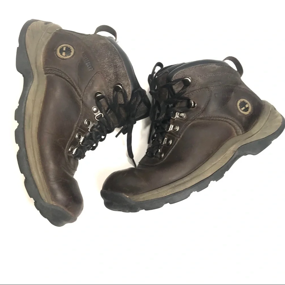 Timberland Women's Dark Brown Lace-Up Boots  -size 9 - Picture 2 of 8